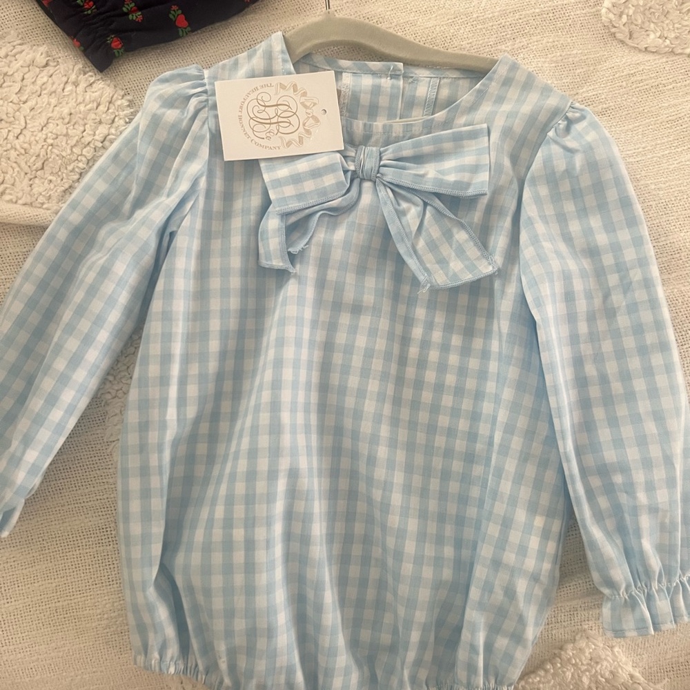 Blue Gingham Kids Top